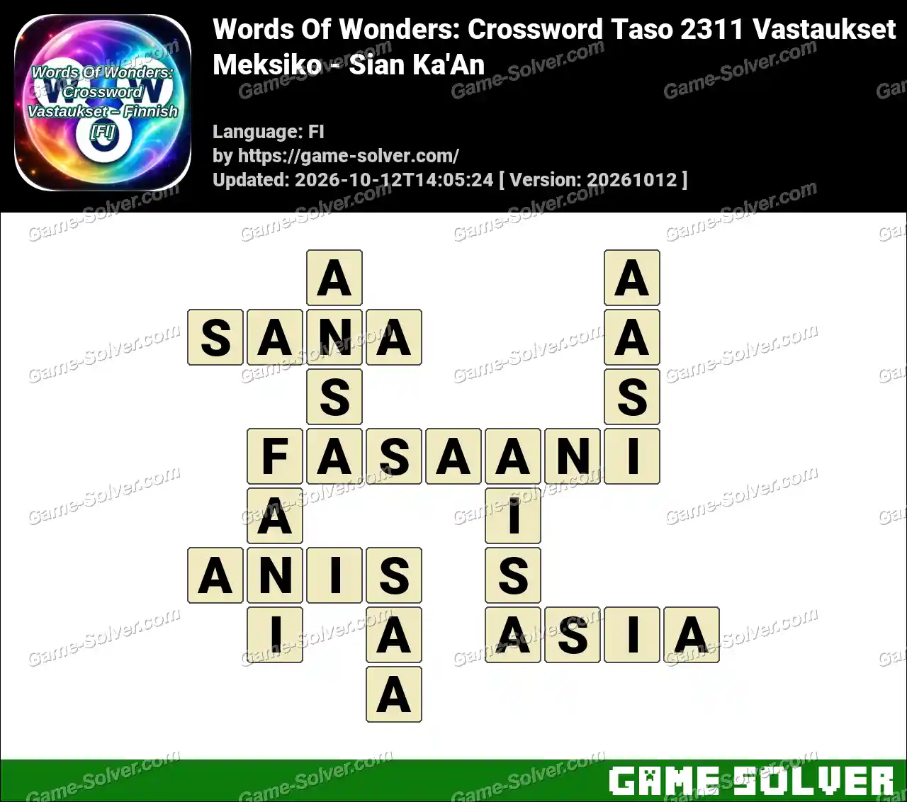 Words Of Wonders: Crossword Taso 2311 Vastaukset – Meksiko – Sian Ka’An